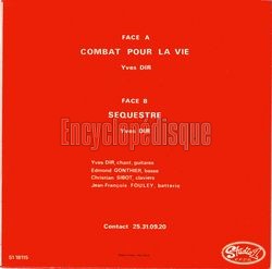 [Pochette de Combat pour la vie (Yves DIR) - verso]