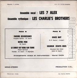 [Pochette de Faisons rjouissance (Les 7 ALEX et les CHARLIE’S BROTHERS) - verso]