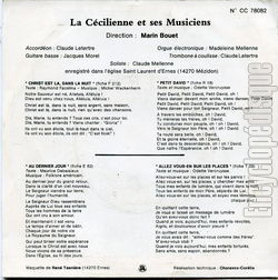 [Pochette de Christ est l dans la nuit (La CCILIENNE et ses musiciens) - verso]