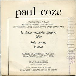 [Pochette de La chatte cantatrice (Jenifer) (Paul COZE) - verso]