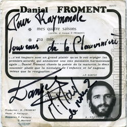 [Pochette de Mes quatre saisons (Daniel FROMENT) - verso]