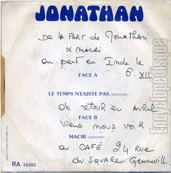 [Pochette de Le temps n’existe pas (JONATHAN (3)) - verso]