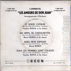 [Pochette de Les amours de Don Juan (Marcel MERKS et Paulette MERVAL) - verso]
