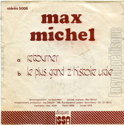 [Pochette de Retourner (Max MICHEL) - verso]