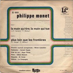 [Pochette de La main qui tire, la main qui tue (Philippe MONET) - verso]