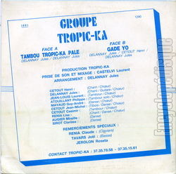 [Pochette de Tambou Tropic-ka pale (TROPIC-KA) - verso]