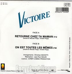 [Pochette de Retourne chez ta maman (VICTOIRE) - verso]