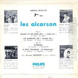 [Pochette de O’ Monica (Les ALCARSON) - verso]