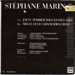 [Pochette de J’ai vu tomber tous les clairs (Stphane MARIN) - verso]