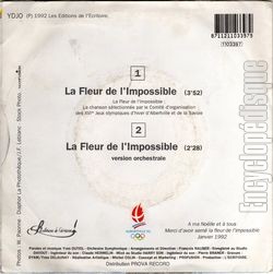 [Pochette de La fleur de l’impossible (Yves DUTEIL) - verso]