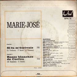 [Pochette de Si tu m’crivais (MARIE-JOS) - verso]