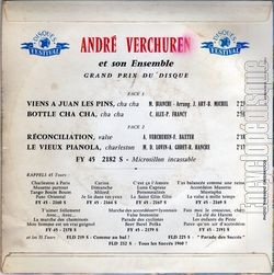 [Pochette de Viens  Juan-les-pins (Andr VERCHUREN) - verso]