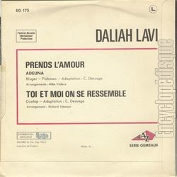 [Pochette de Daliah LAVI -  Prends l’amour  (Les FRANCOPHILES) - verso]