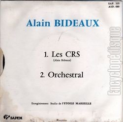 [Pochette de Les C.R.S. (Alain BIDEAUX) - verso]