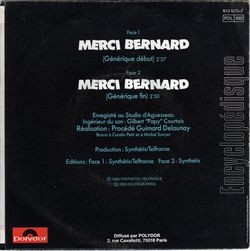 [Pochette de Merci Bernard (T.V. (Tlvision)) - verso]