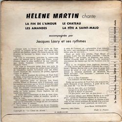 [Pochette de La fin de l’amour (Hlne MARTIN) - verso]