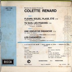 [Pochette de Fleurs, soleil, plage, t (Colette RENARD) - verso]