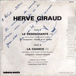 [Pochette de Le dsenchant (Herv GIRAUD) - verso]