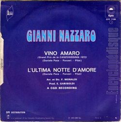 [Pochette de Vino amaro (Gianni NAZZARO) - verso]