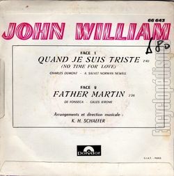 [Pochette de Quand je suis triste (John WILLIAM) - verso]