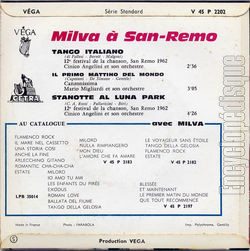 [Pochette de Milva  San Remo (MILVA) - verso]