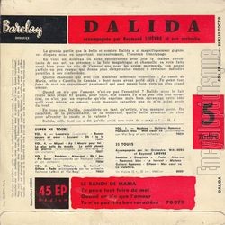 [Pochette de Le ranch de Maria - N5 (DALIDA) - verso]