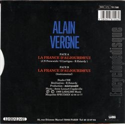 [Pochette de La France d’aujourd’hui (Alain VERGNE) - verso]