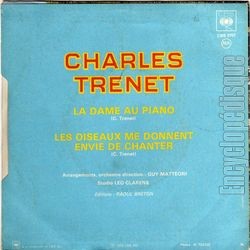 [Pochette de La dame au piano (Charles TRENET) - verso]