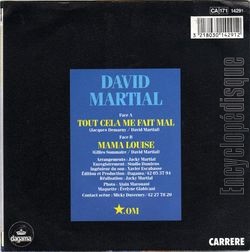 [Pochette de Tout cela me fait mal (David MARTIAL) - verso]