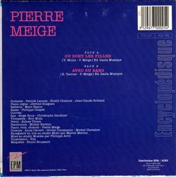 [Pochette de O sont les filles ? (Pierre MEIGE) - verso]