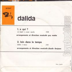 [Pochette de  qui ? (DALIDA) - verso]