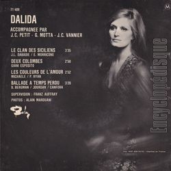 [Pochette de Le clan des siciliens (DALIDA) - verso]