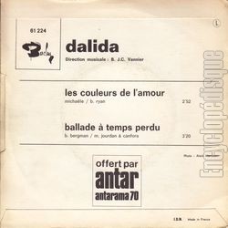 [Pochette de Ballade  temps perdu (DALIDA) - verso]