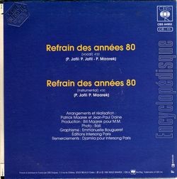 [Pochette de Refrain des annes 80 (Philip JOFIL) - verso]