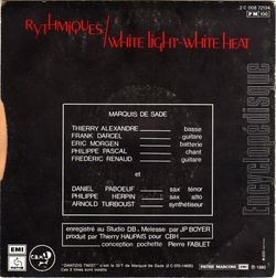 [Pochette de Rythmiques (MARQUIS DE SADE) - verso]