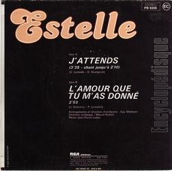 [Pochette de J’attends (ESTELLE) - verso]