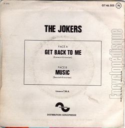 [Pochette de Get back to me (The JOKERS) - verso]