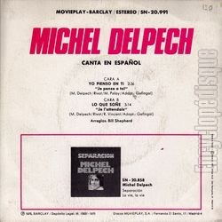 [Pochette de Yo pienso en ti (Michel DELPECH) - verso]