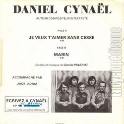 [Pochette de Je veux t’aimer sans cesse (CYNAEL) - verso]