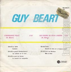 [Pochette de L’esprance folle (Guy BART) - verso]