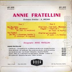 [Pochette de Bye bye baby (Annie FRATELLINI) - verso]