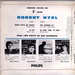 [Pochette de Mon pays de soleil (Robert NYEL) - verso]