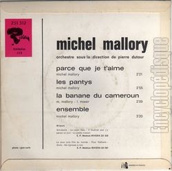 [Pochette de Parce que je t’aime (Michel MALLORY) - verso]