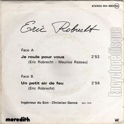 [Pochette de Je roule pour vous (ric ROBRECHT) - verso]