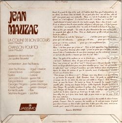 [Pochette de La colline de Bon-Secours (Jean MAUZAC) - verso]