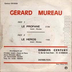 [Pochette de Le profane (Grard MUREAU) - verso]