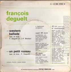 [Pochette de Western ballade (Franois DEGUELT) - verso]