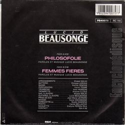 [Pochette de Philosofolie (Lucid BEAUSONGE) - verso]