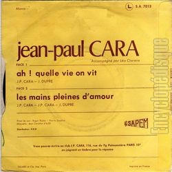 [Pochette de Ah ! Quelle vie on vit (Jean-Paul CARA) - verso]