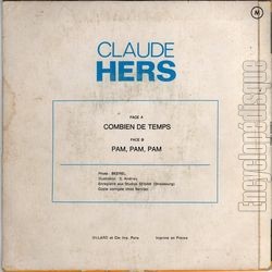 [Pochette de Combien de temps (Claude HERS) - verso]